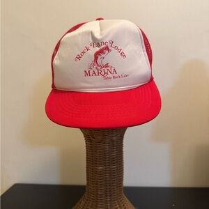 Red and White Rock Lane Lodge Marina Cap